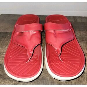 Vionic Restore 2 Adjustable Toe Sandal Red White Womens 9 Mens 7.5